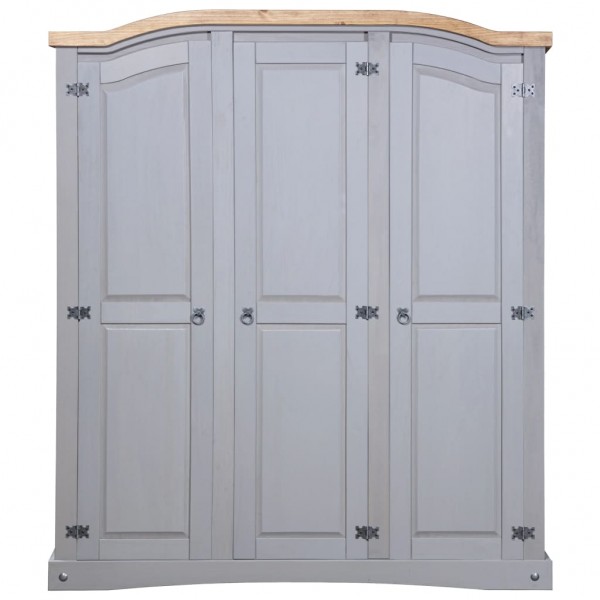 Armario madera de pino Mexicano estilo Corona gris 3 puertas M 2