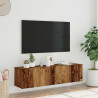 Mueble de TV de pared madera ingeniería envejecida 120x30x30 cm 3