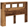Cabecero con LED madera ingeniería envejecida 140x18.5x103.5 cm 3