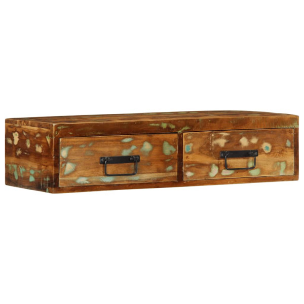 Mueble de TV de pared madera maciza reciclada 80x30x19 cm M 4