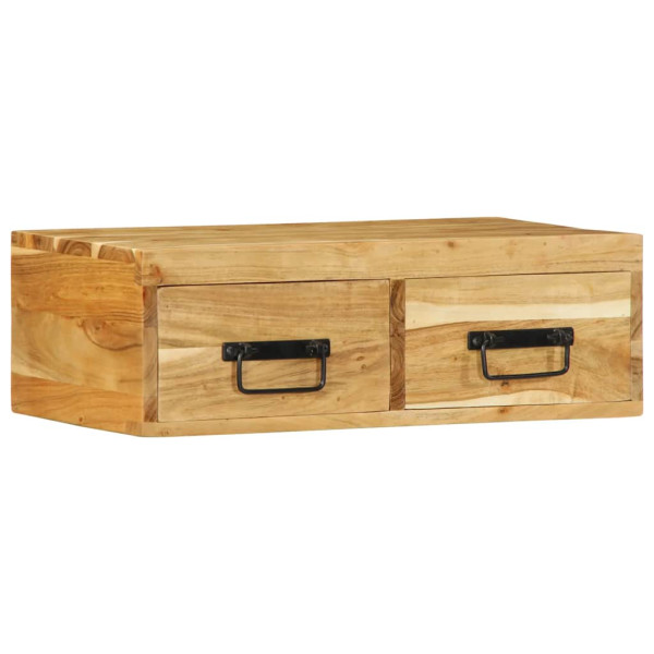 Mueble de TV de pared madera maciza de acacia 60x30x19 cm M 4