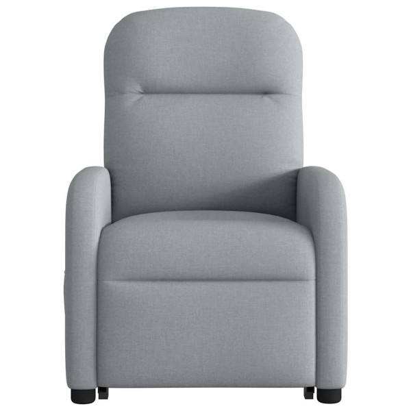 Sillón reclinable elevable de tela gris claro M 5