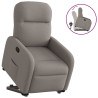 Sillón reclinable elevable tela gris taupe 1