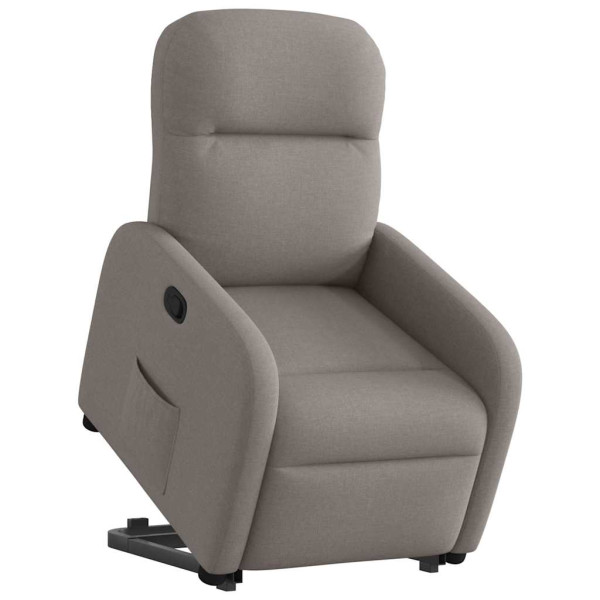 Sillón reclinable elevable tela gris taupe M 3