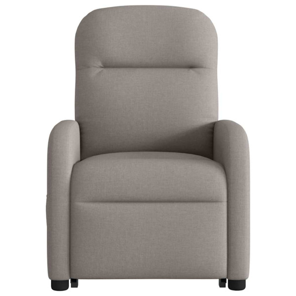 Sillón reclinable elevable tela gris taupe M 5