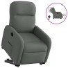 Sillón eléctrico reclinable elevable de tela gris oscuro 1