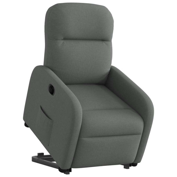 Sillón eléctrico reclinable elevable de tela gris oscuro M 3