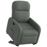 Sillón eléctrico reclinable elevable de tela gris oscuro 3