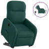 Sillón eléctrico reclinable elevable de tela verde oscuro 1