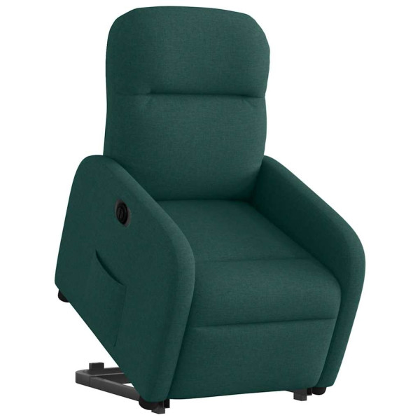 Sillón eléctrico reclinable elevable de tela verde oscuro M 3