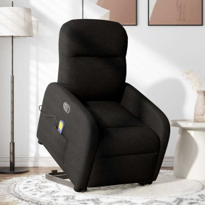 Sillón de masaje eléctrico reclinable elevable tela negro H