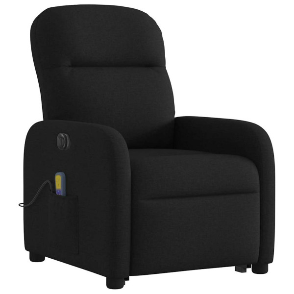 Sillón de masaje eléctrico reclinable elevable tela negro M 4