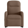 Sillón de masaje eléctrico reclinable elevable tela marrón 5