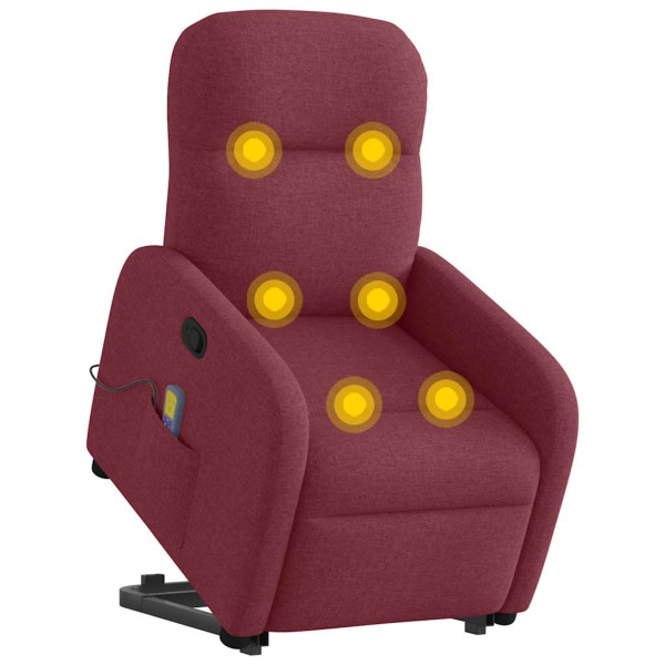 Poltrona de massagens reclin. elevatória tecido vermelho tinto M 3
