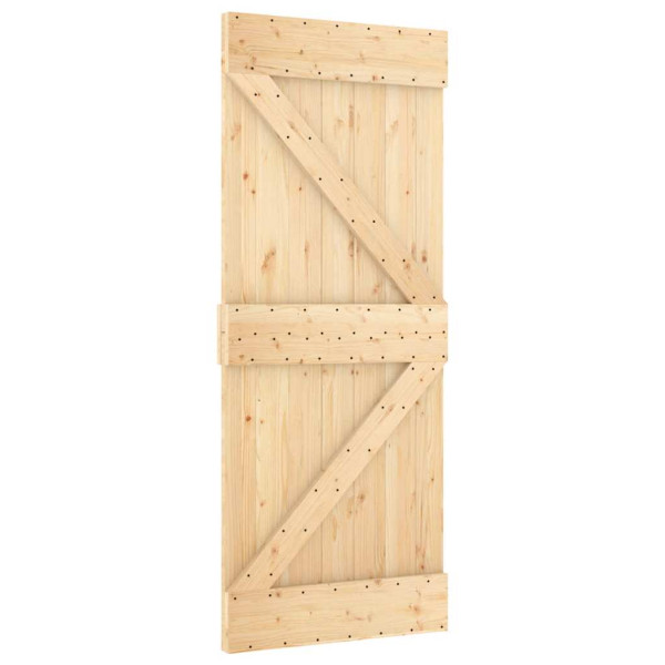 Puerta corredera con herrajes madera maciza de pino 85x210 cm M 3