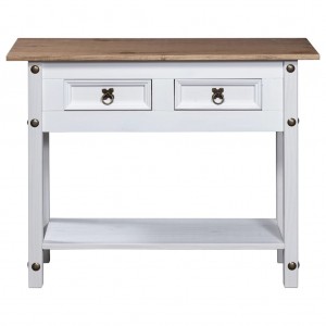 Mesa consola Corona Range de pino mexicano blanco 90x34.5x73 cm H