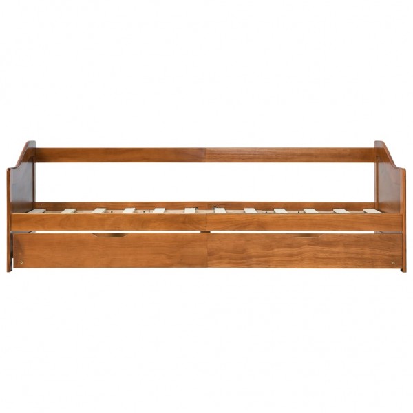Estructura de sofá cama madera de pino marrón miel 90x200 cm M 4
