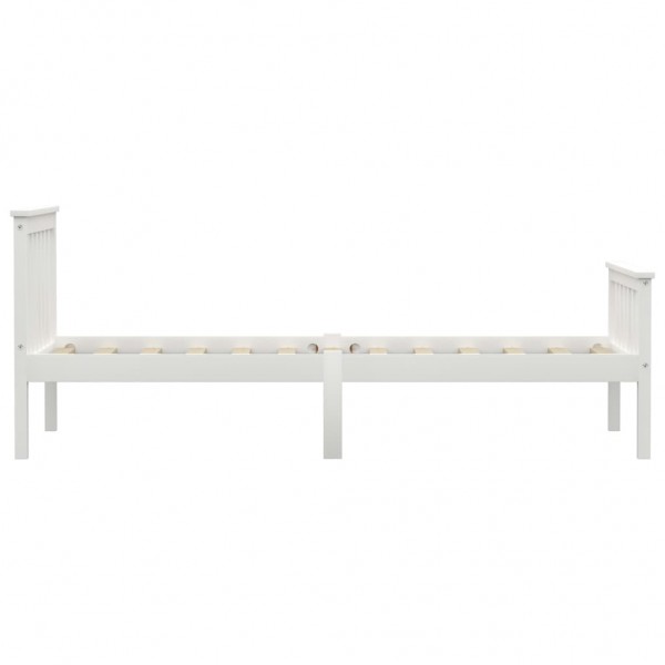 Estrutura de cama 100x200 cm madeira pinho maciço branco M 4