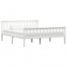 Estrutura de cama em pinho maciço 160x200 cm branco 1