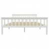 Estructura de cama de madera maciza de pino blanca 160x200 cm 3