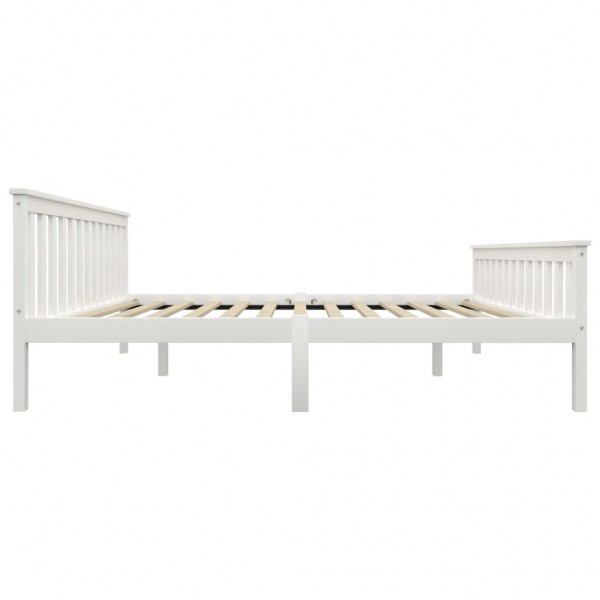 Estructura de cama de madera maciza de pino blanca 160x200 cm M 4