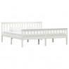 Estrutura de cama em pinho maciço 180x200 cm branco 1