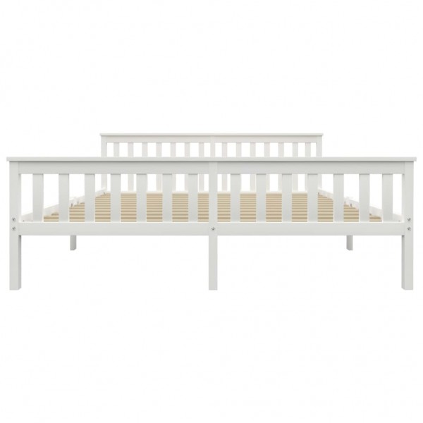 Estructura de cama madera de pino maciza blanca 180x200 cm M 3