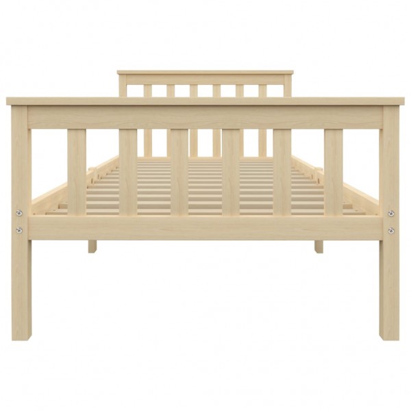 Estructura de cama de madera maciza de pino clara 100x200 cm M 3