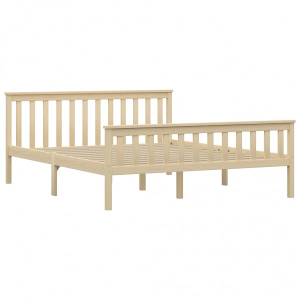 Estructura de cama de madera maciza de pino clara 160x200 cm M 2