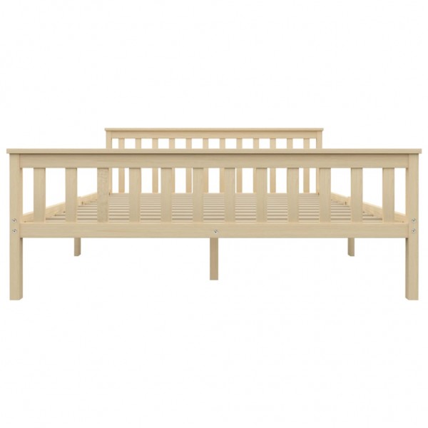 Estructura de cama de madera maciza de pino clara 160x200 cm M 3