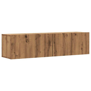 Mueble TV de pared madera ingeniería roble artisan 120x30x30 cm H