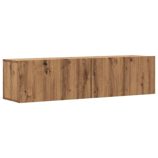 Mueble TV de pared madera ingeniería roble artisan 120x30x30 cm M 2