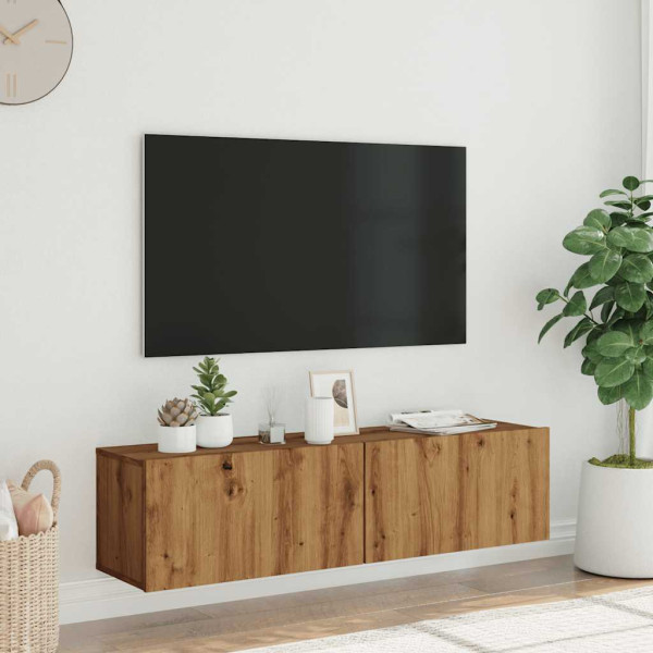 Mueble TV de pared madera ingeniería roble artisan 120x30x30 cm M 3