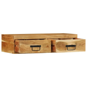 Armário de TV para parede 80x30x19 cm madeira acácia maciça H