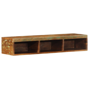 Mueble de TV de pared madera maciza reciclada 100x30x19 cm H