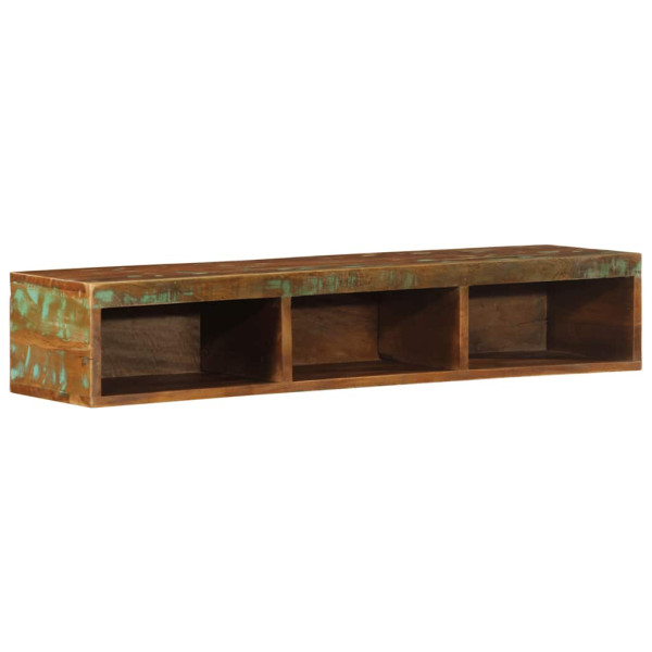 Mueble de TV de pared madera maciza reciclada 100x30x19 cm M 3