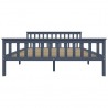Estructura de cama de madera maciza de pino gris 160x200 cm 3