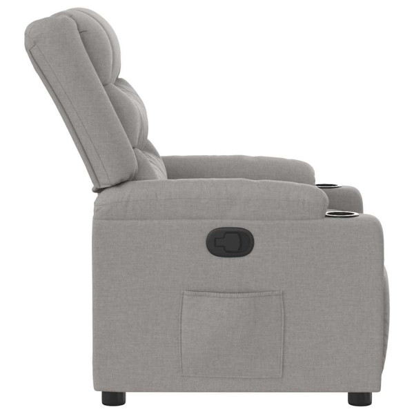 Sillón reclinable de tela gris nube M 4