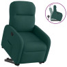 Sillón reclinable elevable tela verde oscuro 1