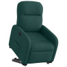 Sillón reclinable elevable tela verde oscuro 3