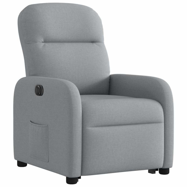 Sillón eléctrico reclinable elevable de tela gris claro M 4