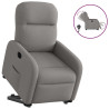 Sillón eléctrico reclinable elevable de tela gris taupe 1