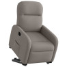 Sillón eléctrico reclinable elevable de tela gris taupe 3