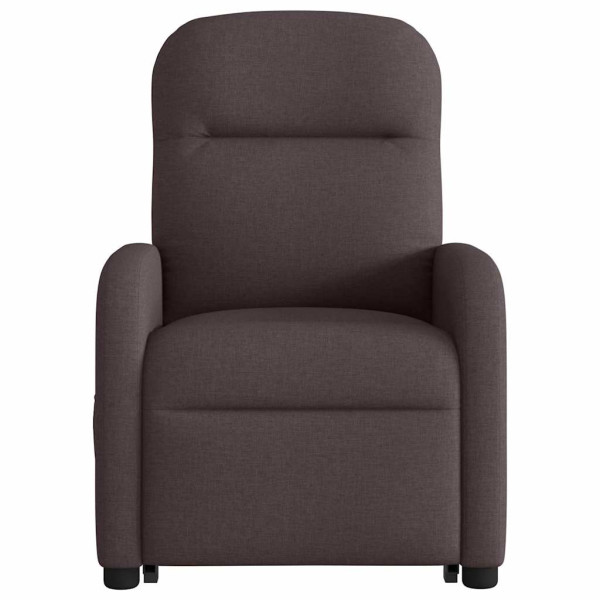 Sillón masaje eléctrico reclinable elevable tela marrón oscuro M 5