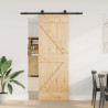 Puerta corredera con herrajes madera maciza de pino 70x210 cm 2