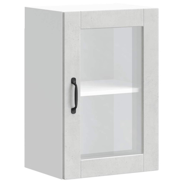 Armario de pared para cocina puerta cristal Porto gris hormigón M 2