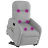 Poltrona elétrica elevatória massagens tecido cinzento-nublado 3