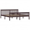 Estructura de cama madera maciza pino marrón oscuro 180x200 cm 2