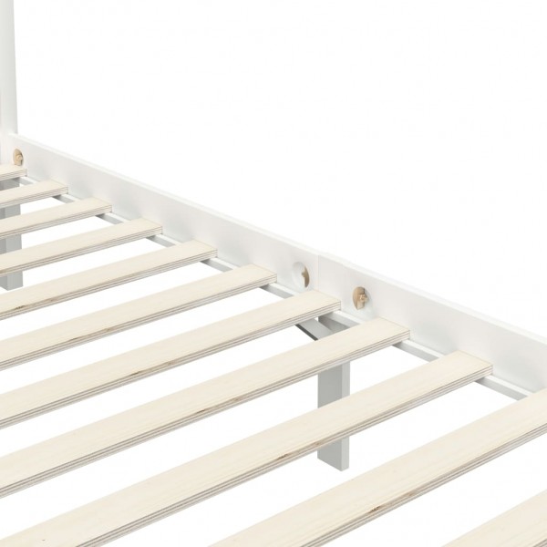 Estrutura de cama com toldo 90x200 cm pinho maciço branco M 5