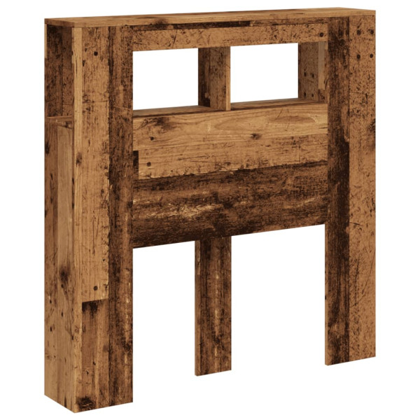 Cabecero con LED madera ingeniería envejecida 100x18.5x103.5 cm M 3